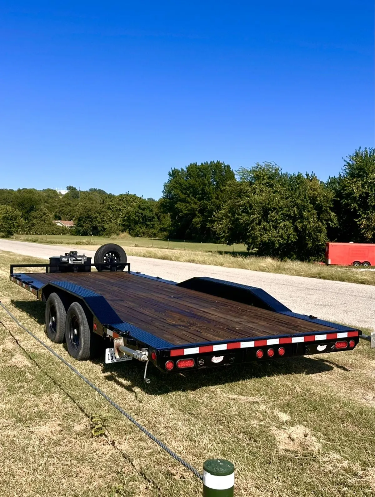 PJ car hauler trailer rental in Fort Worth - 7000 lb capacity flatbed trailer for vehicle transport